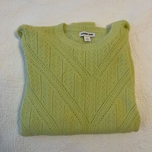 Lands' End Women's Light Green Crew Neck Sweater